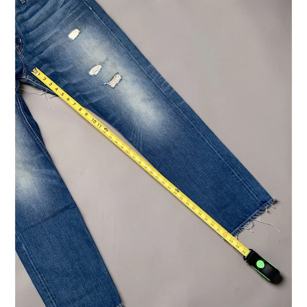 Asbury Park Selvedge Denim Jeans Men's Size 38x33 Distressed Blue Faded